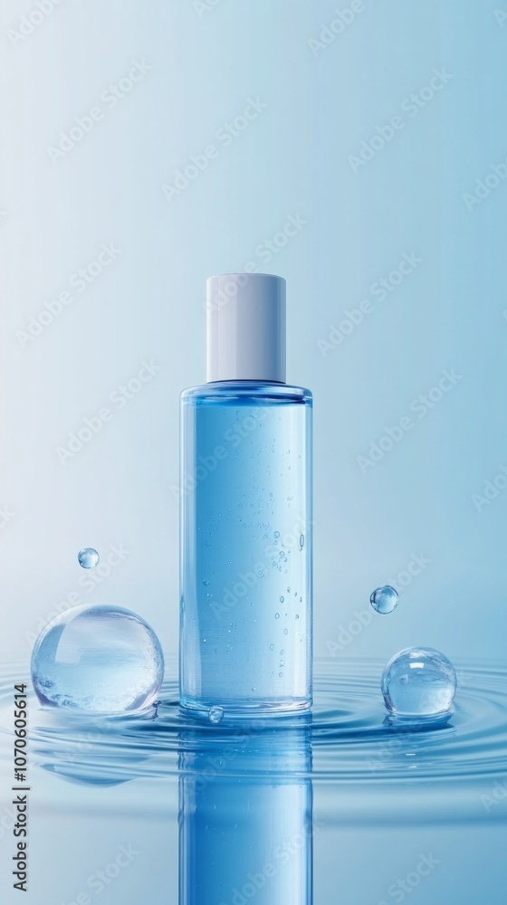 A bottle of water is floating on top of a body of water A bottle of water is floating on top of a body of water
