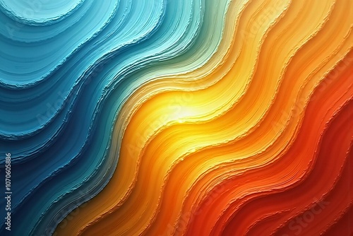 Vibrant Layered Abstract Gradient Waves with Bold Colors and Textured Detail for Modern Artistic Background