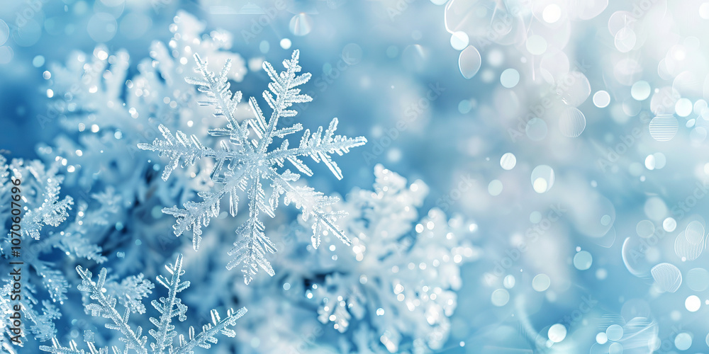 Beautiful Abstract Background with Snowflakes and Bokeh Lights Concept of Winter Magic, Seasonal Charm, Cold Weather, and Tranquility. Copy space Beautiful Abstract Background with Snowflakes and Bokeh Lights Concept of Winter Magic, Seasonal Charm, Cold Weather, and Tranquility. Copy space