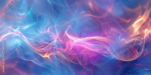 Abstract flowing energy waves in vibrant blue and pink tones. Concept of dynamic light patterns, ethereal backgrounds, and digital fluidity. Background. Copy space