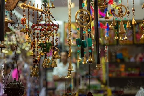 Selling Of Indian Souvenirs on A Stall At The Market photo