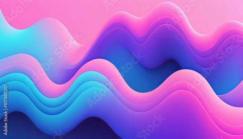 Abstract 3D Wavy Pattern With Blue And Purple Colors For Modern Digital Art And Design Backgrounds