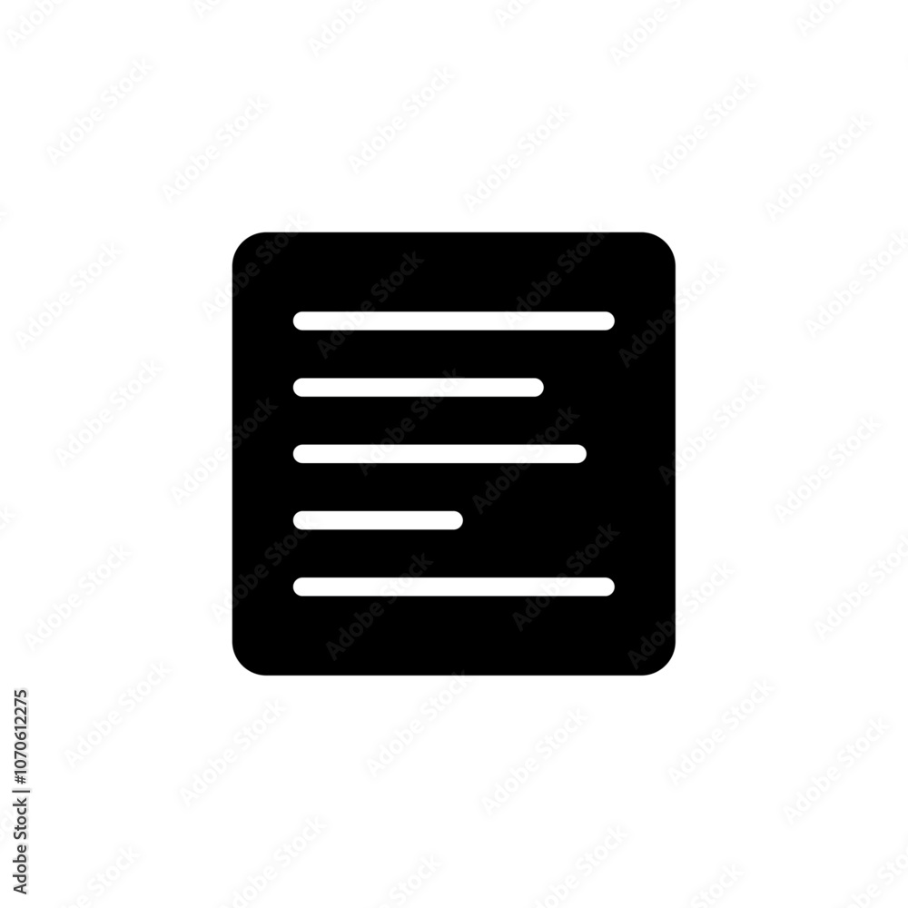 Align left icon black and white vector sign Align left icon black and white vector sign