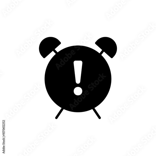 Alarm exclamation icon black and white vector sign