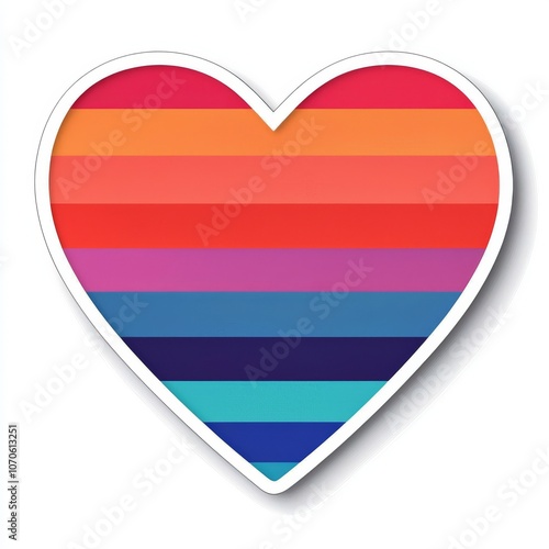 Groovy Rainbow Heart Sticker Design Free Download Groovy Rainbow Heart Sticker Design - GFXLoad