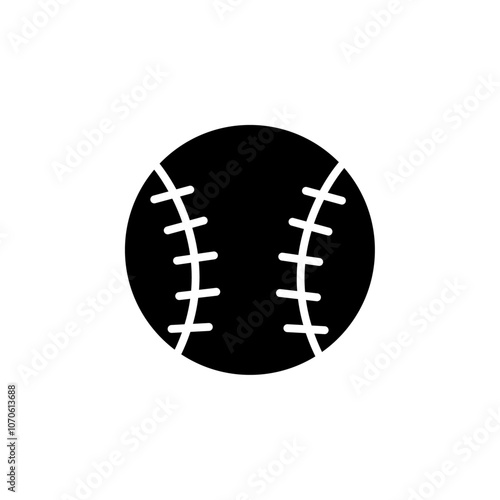 Baseball icon black and white vector sign