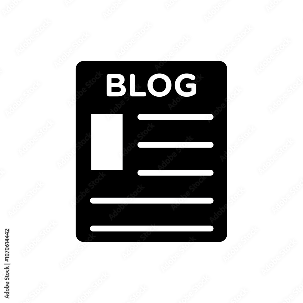 Blog icon black and white vector sign Blog icon black and white vector sign