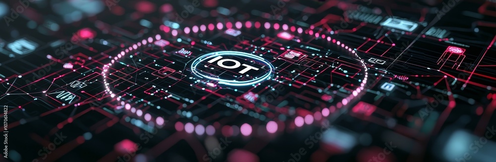 Fototapeta premium Businessman offers IOT products and solutions. 3D illustration.
