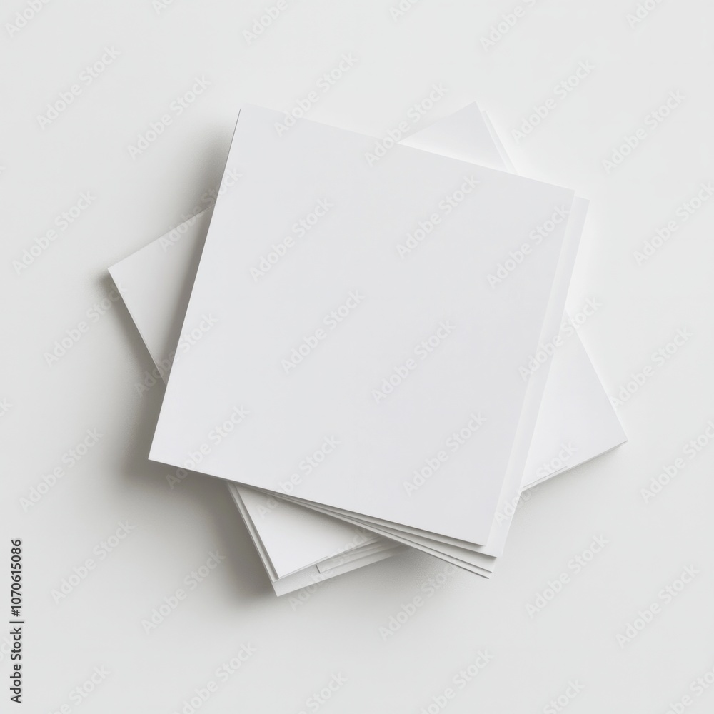 Blank white square cards on minimalist background for design projects Blank white square cards on minimalist background for design projects