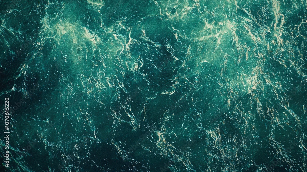 Obraz premium Closeup view of turquoise ocean water with white foam.