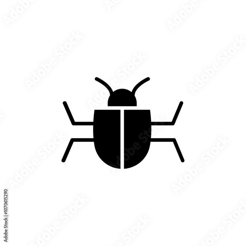 Bug icon black and white vector sign photo