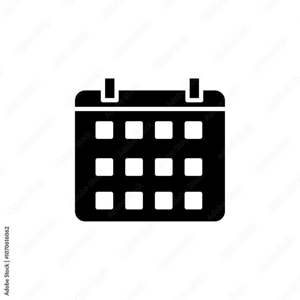 Calendar icon black and white vector sign Calendar icon black and white vector sign