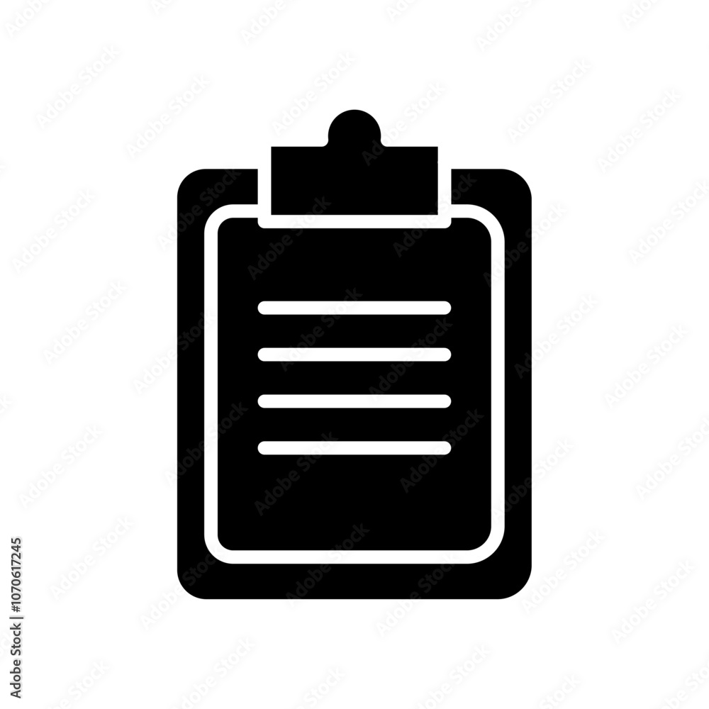 Clipboard icon black and white vector sign Clipboard icon black and white vector sign