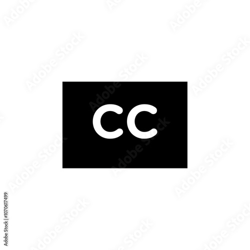 Closed caption icon black and white vector sign