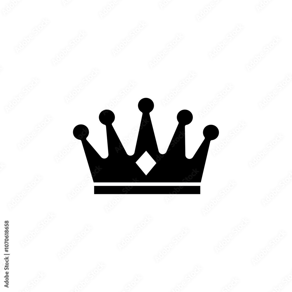 Crown icon black and white vector sign Crown icon black and white vector sign