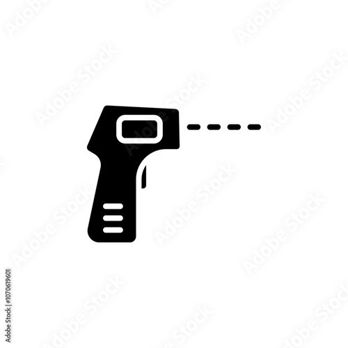 Digital thermometer icon black and white vector sign
