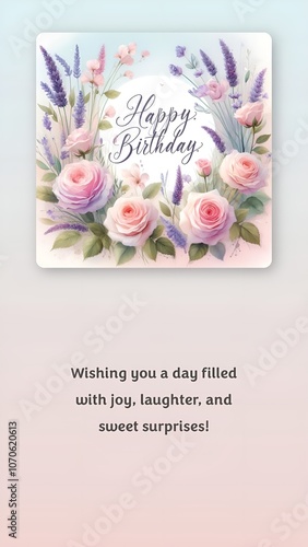 A whimsical pastel scene featuring a hand painted birthday card ai generated.