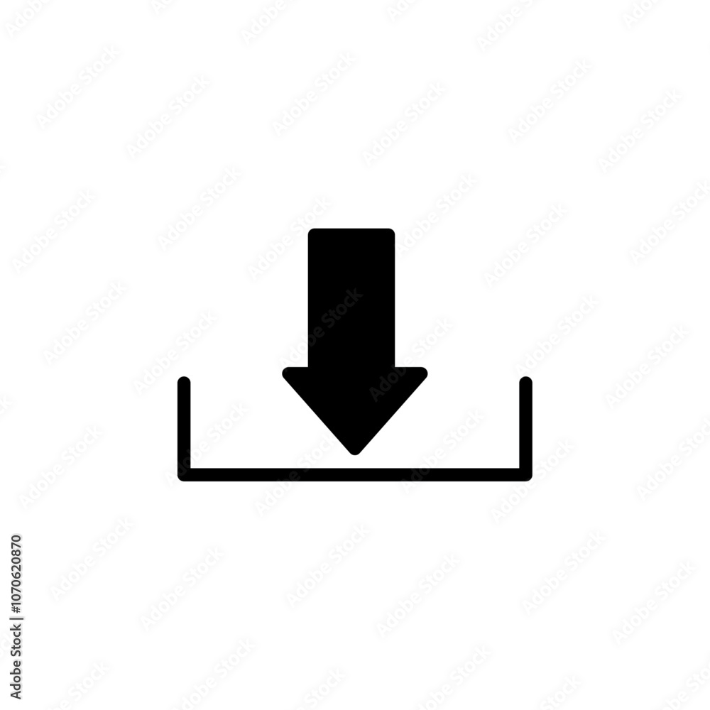 Download icon black and white vector sign Download icon black and white vector sign