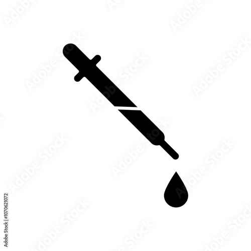 Dropper pipette Icon black and white vector sign