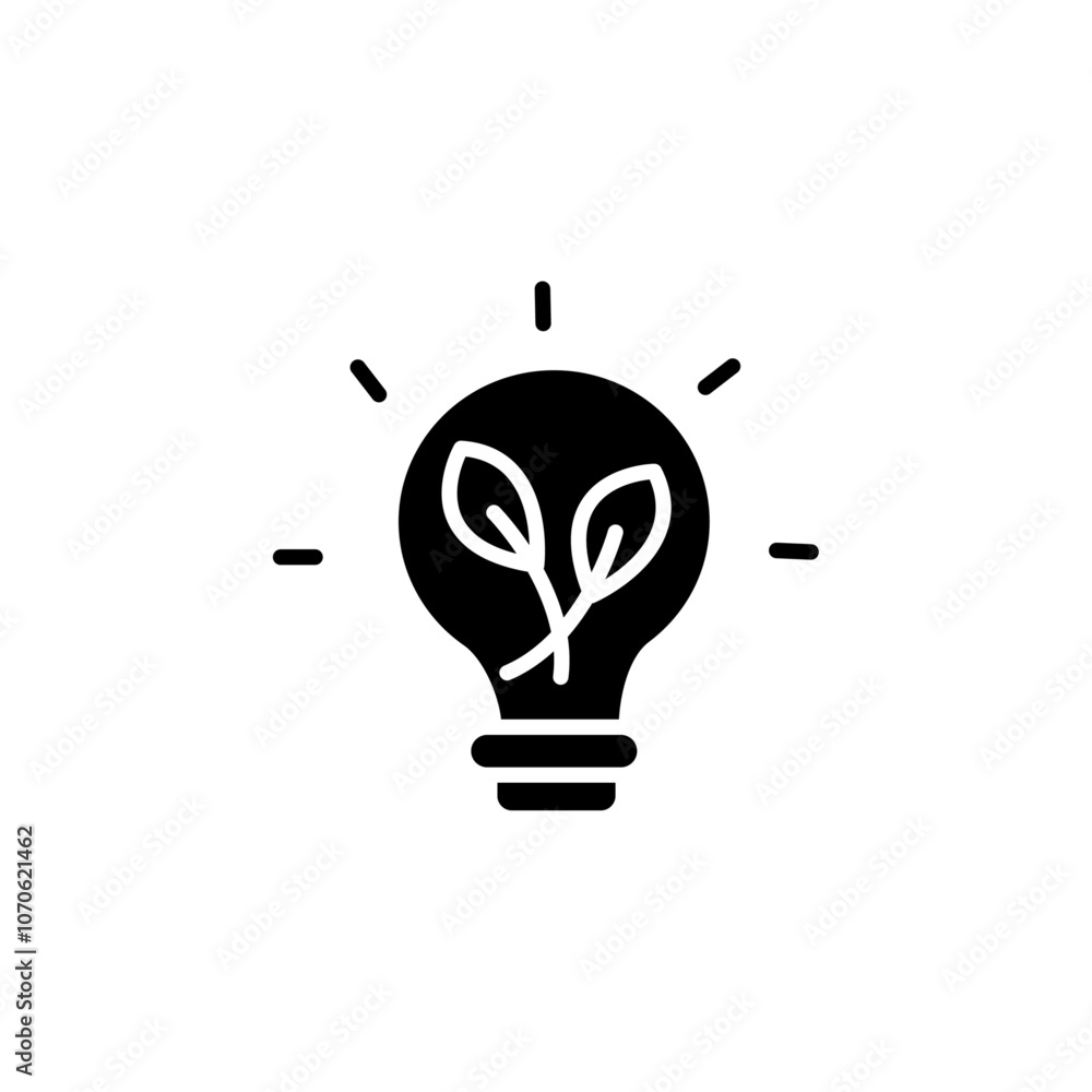 Eco Energy icon black and white vector sign Eco Energy icon black and white vector sign