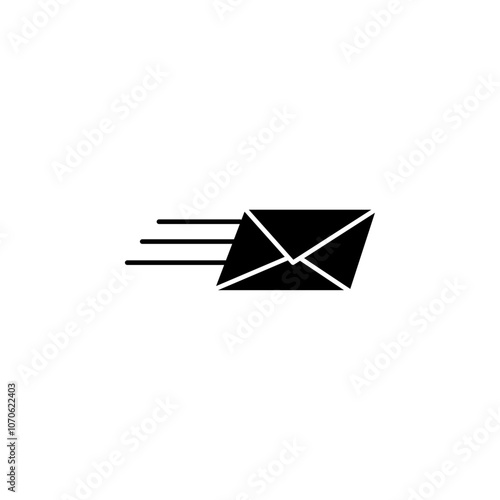 Express icon black and white vector sign
