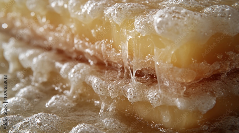 Close-up of honey dripping from a honeycomb. Close-up of honey dripping from a honeycomb.