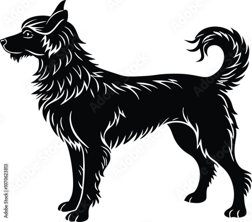 Dog silhouette dog breed silhouette vector illustration