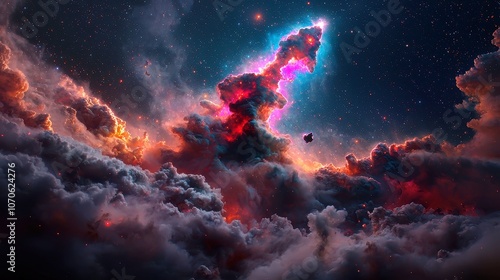 Wallpaper Mural Celestial Wonder in the Vast Universe, an awe-inspiring view of shimmering stars scattered across an endless expanse, inviting contemplation of the infinite cosmos. Torontodigital.ca