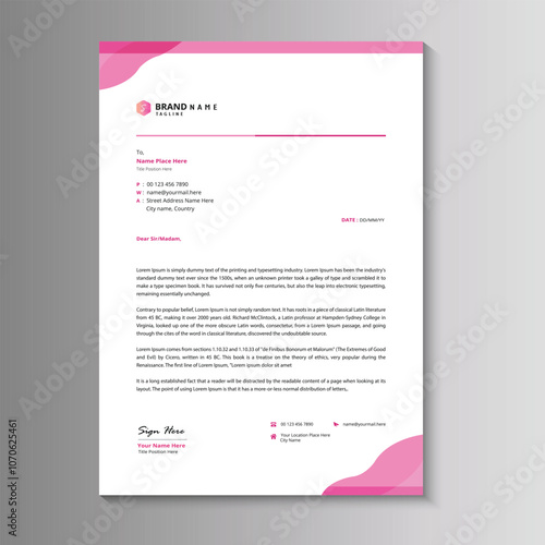 Professional creative letterhead template design 