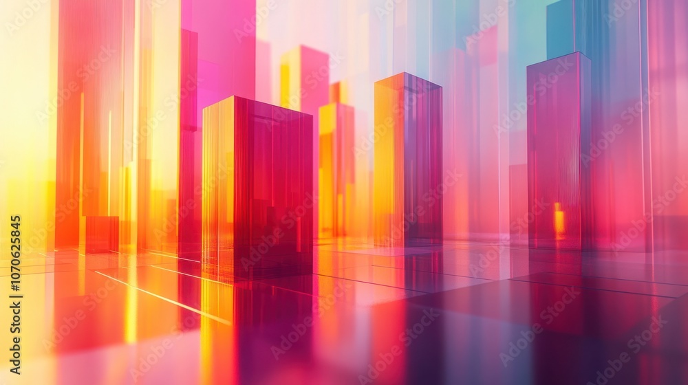 Abstract Cityscape with Glass Buildings Abstract Cityscape with Glass Buildings