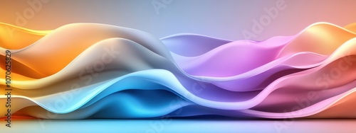 Clean abstract waves under sunset colors