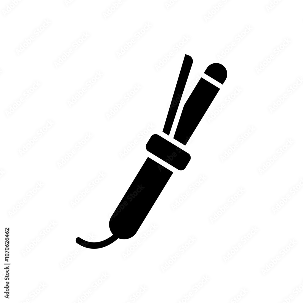 Hair curler icon black and white vector sign Hair curler icon black and white vector sign