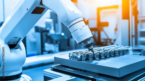 Industrial Robot Arm Automation Manufacturing Precision Work