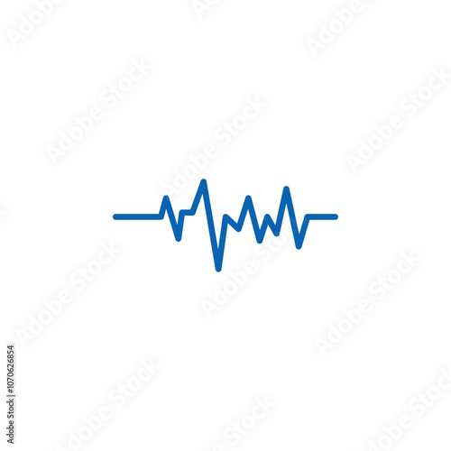 Heartbeat icon black and white vector sign