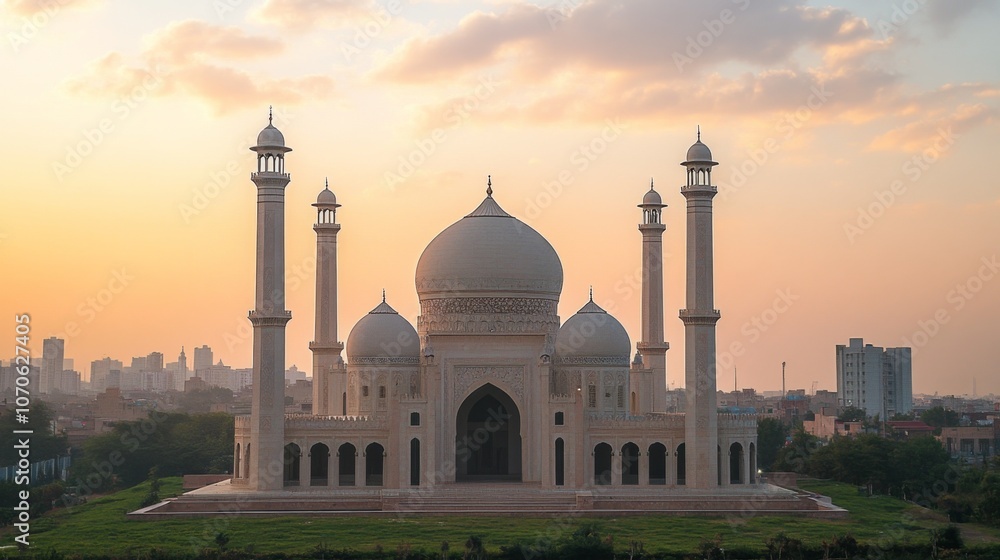 Obraz premium Sunset Over White Mosque
