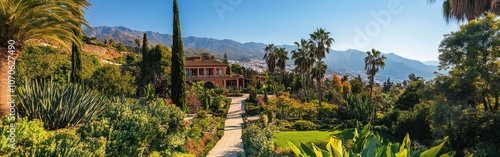 Explore the vibrant Ceuta Botanical Garden adorned with exotic plants and meandering pathways in a stunning landscape