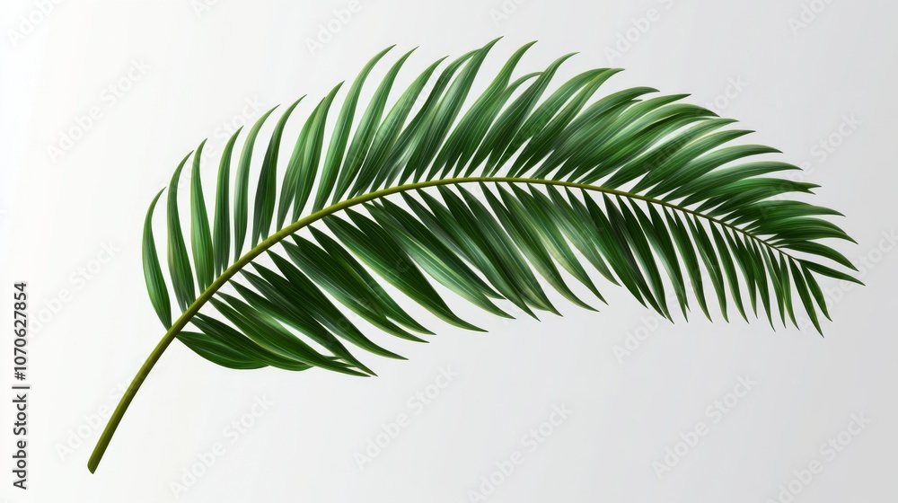 Fototapeta premium Tropical Palm Leaf Isolated on White