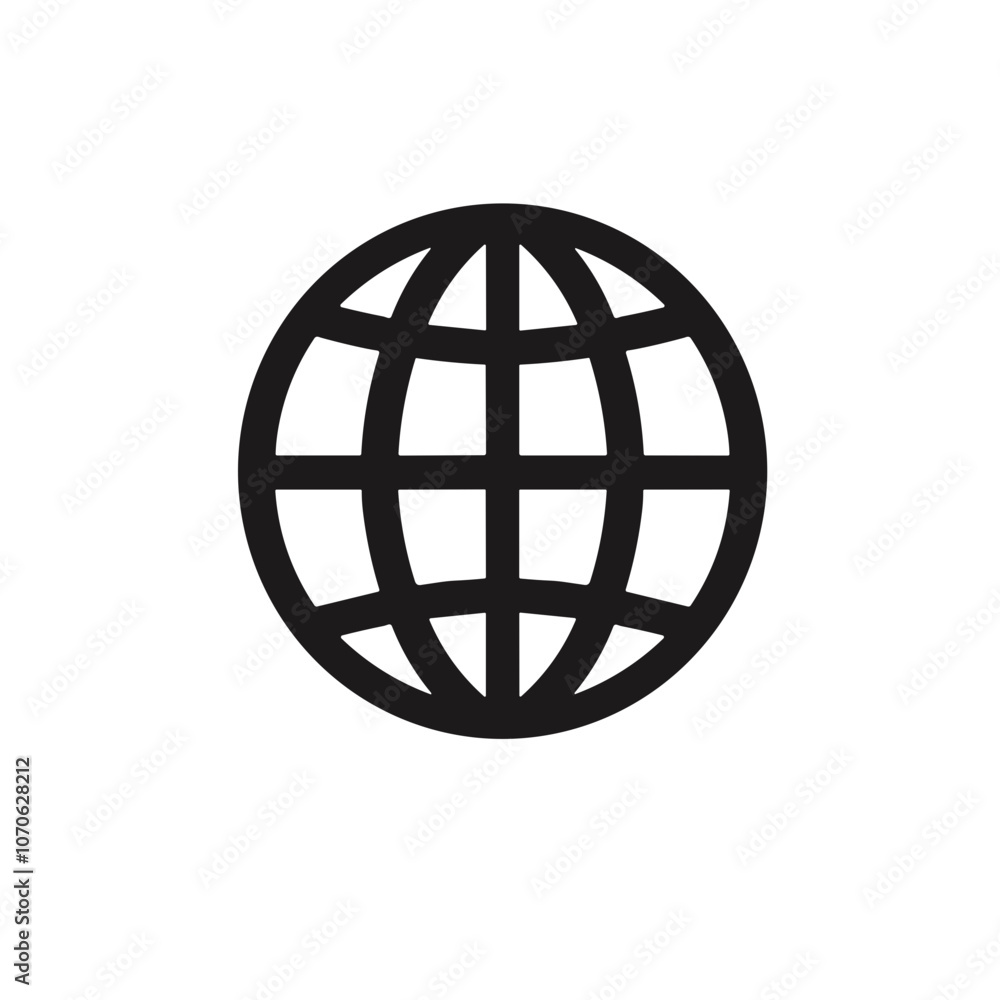 globe icon with grid pattern, black design globe icon with grid pattern, black design