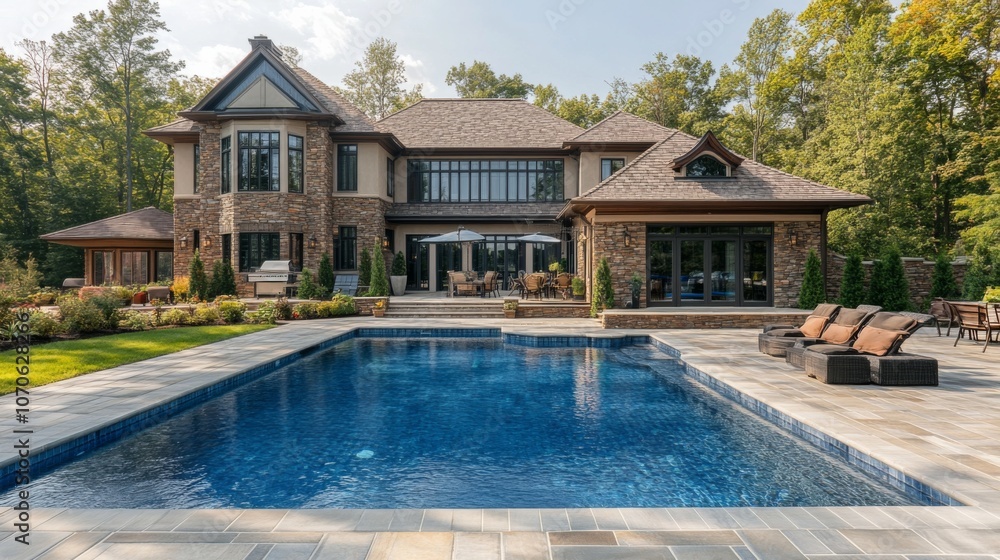 Fototapeta premium Luxurious Mansion with Pool