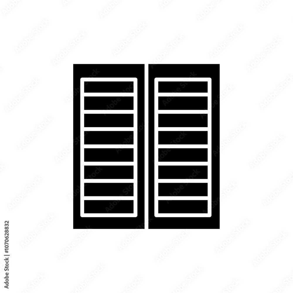 Jalousie icon black and white vector sign Jalousie icon black and white vector sign