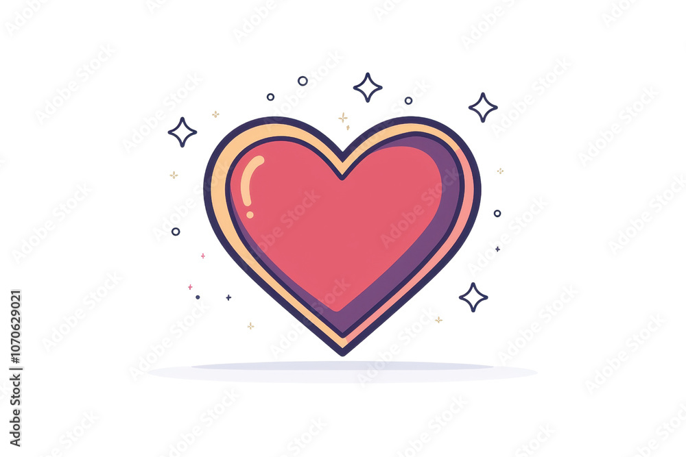 A vibrant, stylized heart featuring a glossy finish and decorative elements, representing love and affection. A vibrant, stylized heart featuring a glossy finish and decorative elements, representing love and affection.
