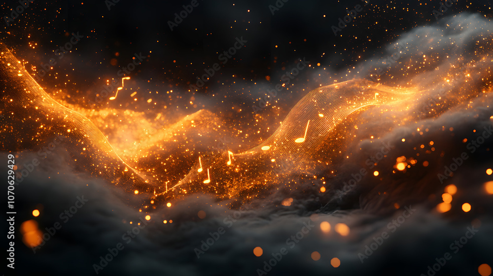 Abstract Background with Golden Musical Notes and Flowing Waves of Light, Symbolizing Elegance, Harmony, and the Beauty of Music, Ideal for Concepts of Luxury, Art, and Creative Inspiration
Abstract Background with Golden Musical Notes and Flowing Waves of Light, Symbolizing Elegance, Harmony, and the Beauty of Music, Ideal for Concepts of Luxury, Art, and Creative Inspiration