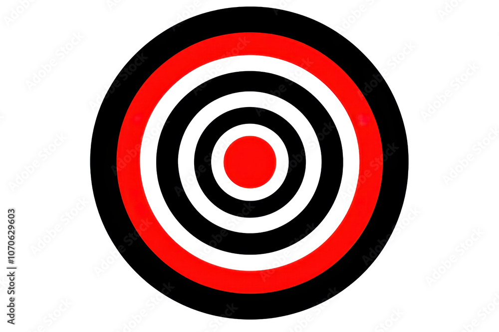 A bold red concentric circle design featuring a central dot, creating a striking visual pattern. A bold red concentric circle design featuring a central dot, creating a striking visual pattern.