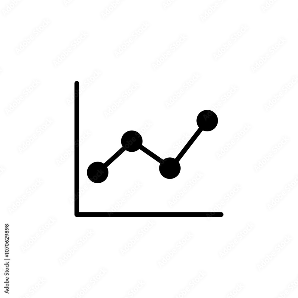 Line Chart Icon black and white vector sign Line Chart Icon black and white vector sign