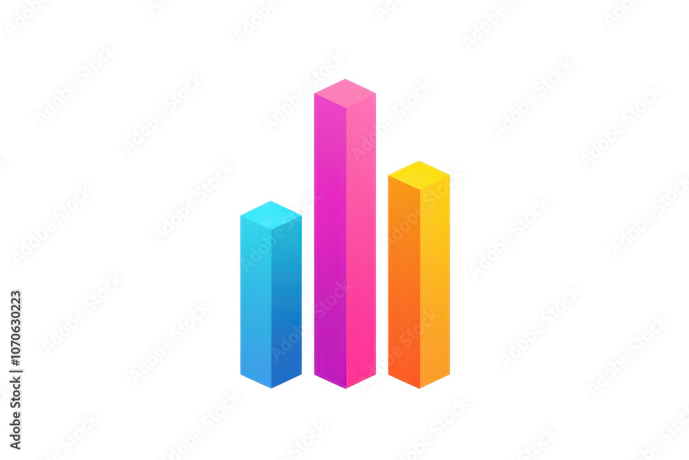 Colorful vertical bars representing data visualization with varying heights and vibrant hues. Colorful vertical bars representing data visualization with varying heights and vibrant hues.