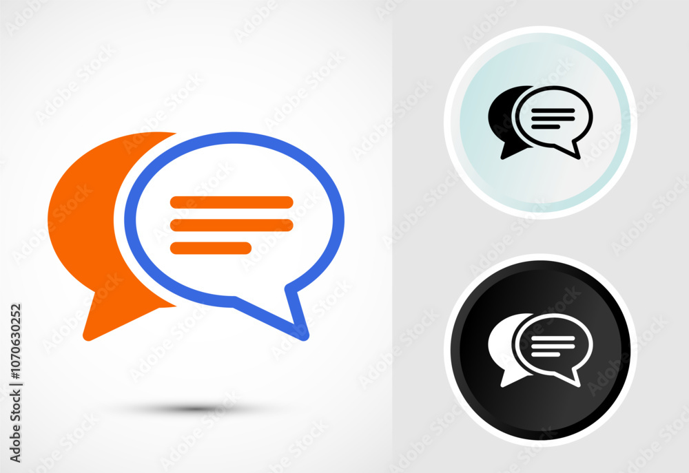 Chat icon design illustration, Message sign symbol for apps and websites Chat icon design illustration, Message sign symbol for apps and websites