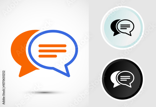 Chat icon design illustration, Message sign symbol for apps and websites