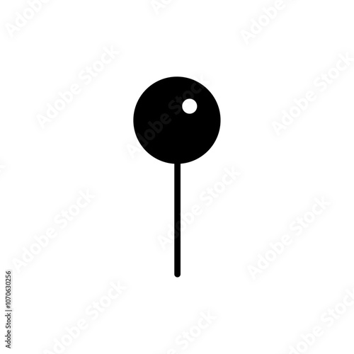 Location pin icon black and white vector sign