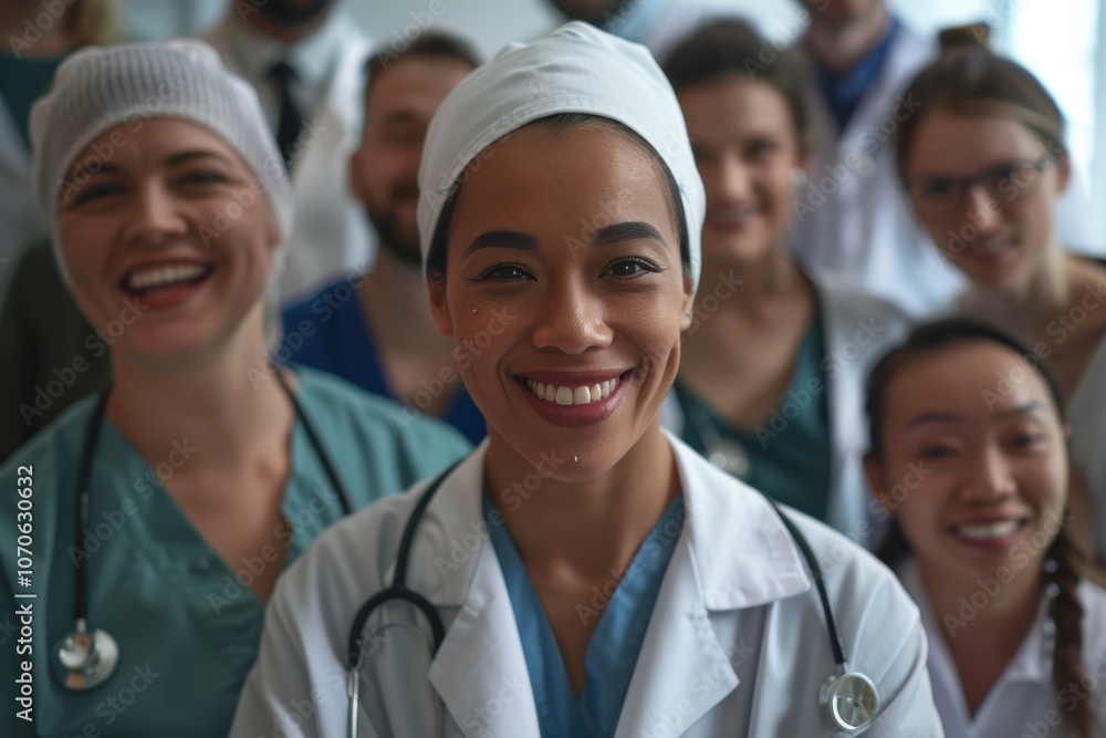 Happy group photo of diverse healthcare professionals showcasing ...
