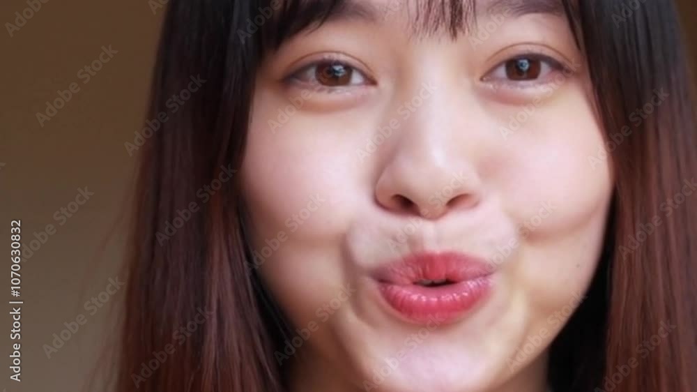 beautiful woman expression is very cute and funny beautiful woman expression is very cute and funny